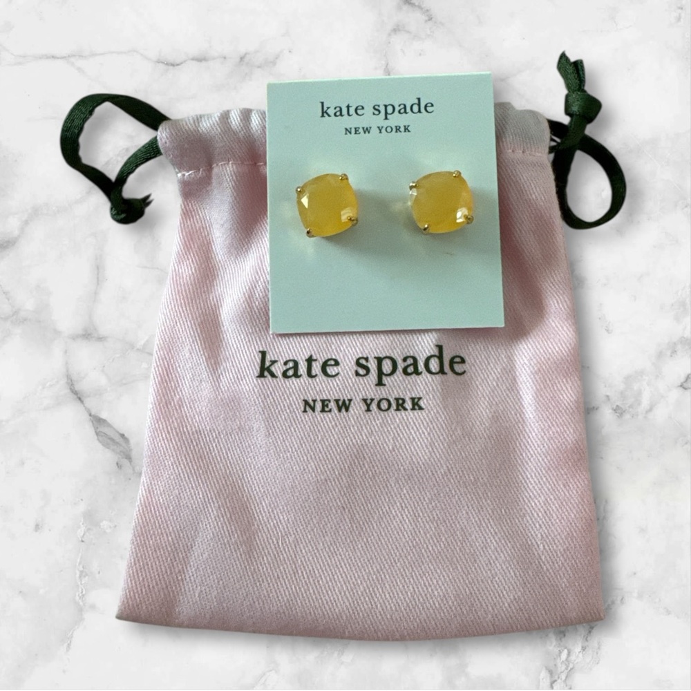 kate spade Yellow Cushion Stud Earrings